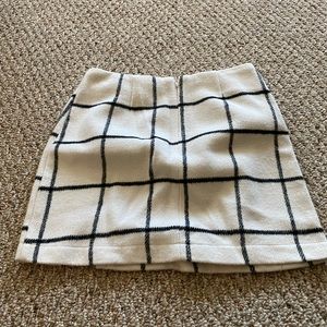 Fleece checkered mini skirt